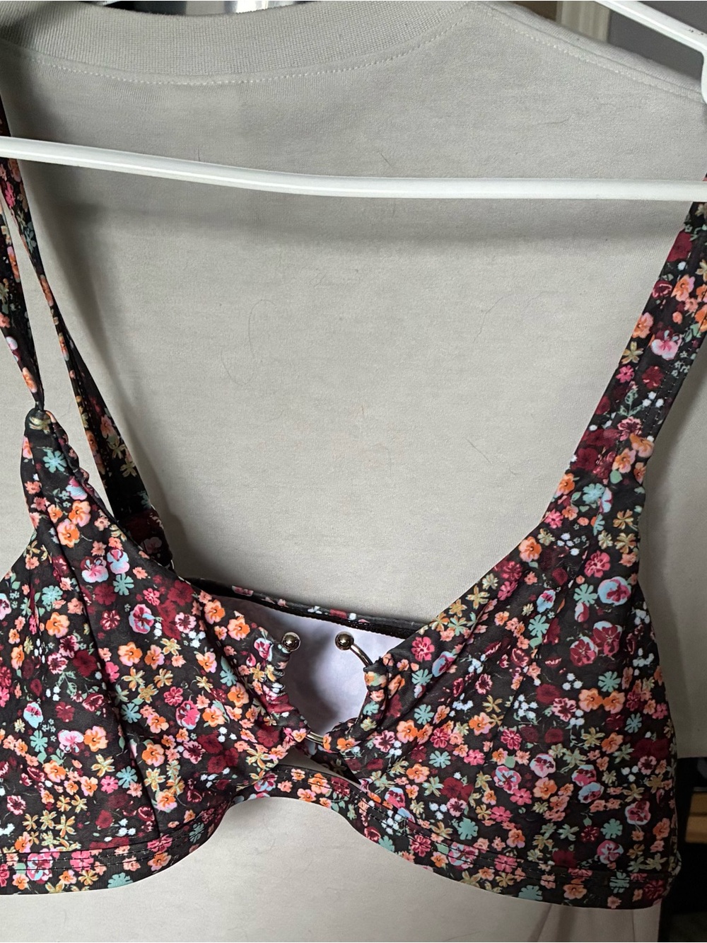 Floral Print Bralette Top — Multicolor Flowers